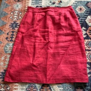 Vintage Red Linen Skirt